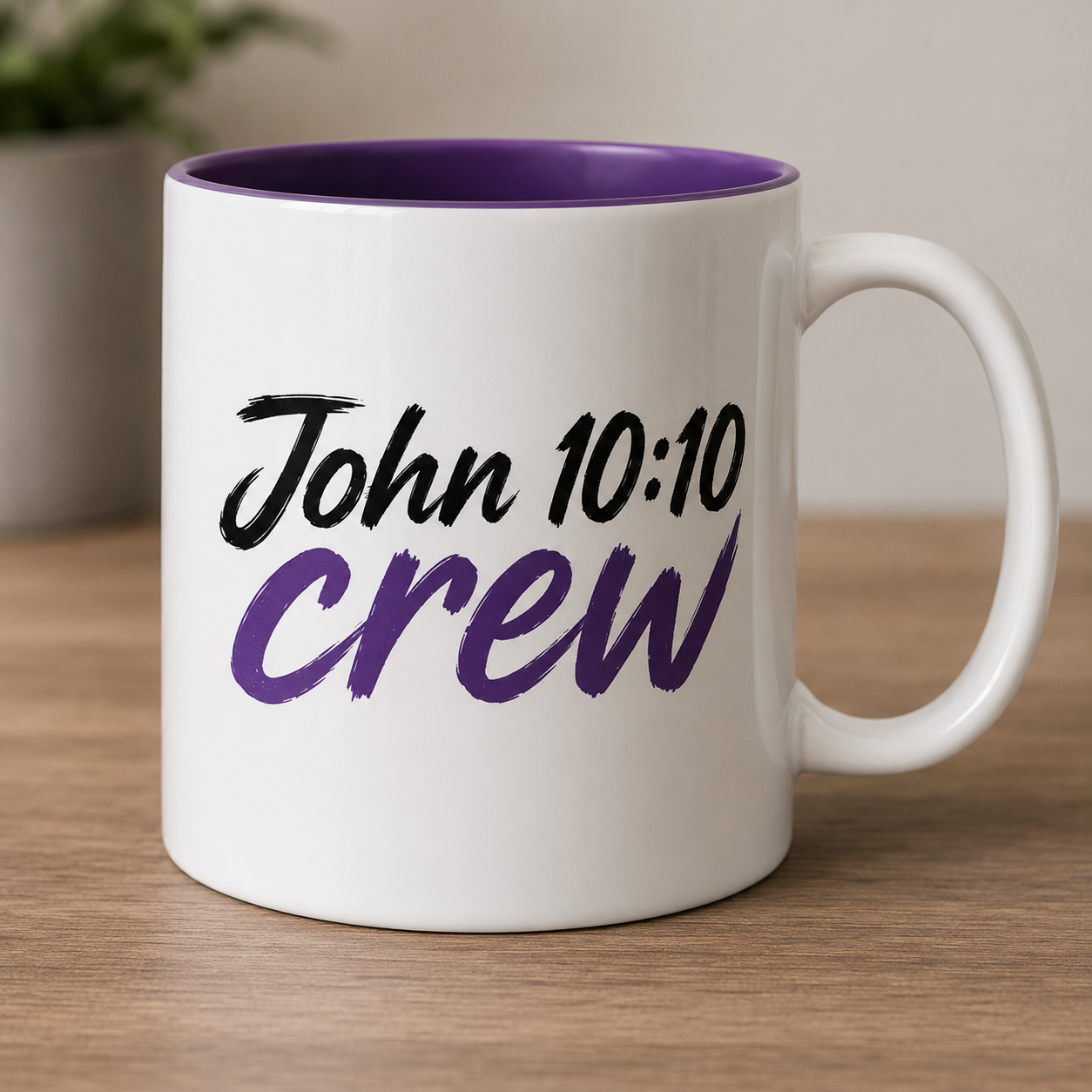 John 10:10 Crew coffee mug